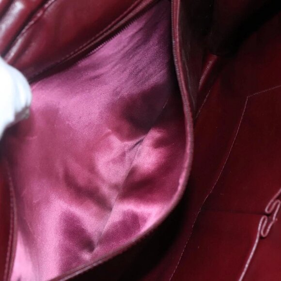 CHANEL Chain Shoulder Bag Lamb Skin Red Gold - Picture 9 of 16